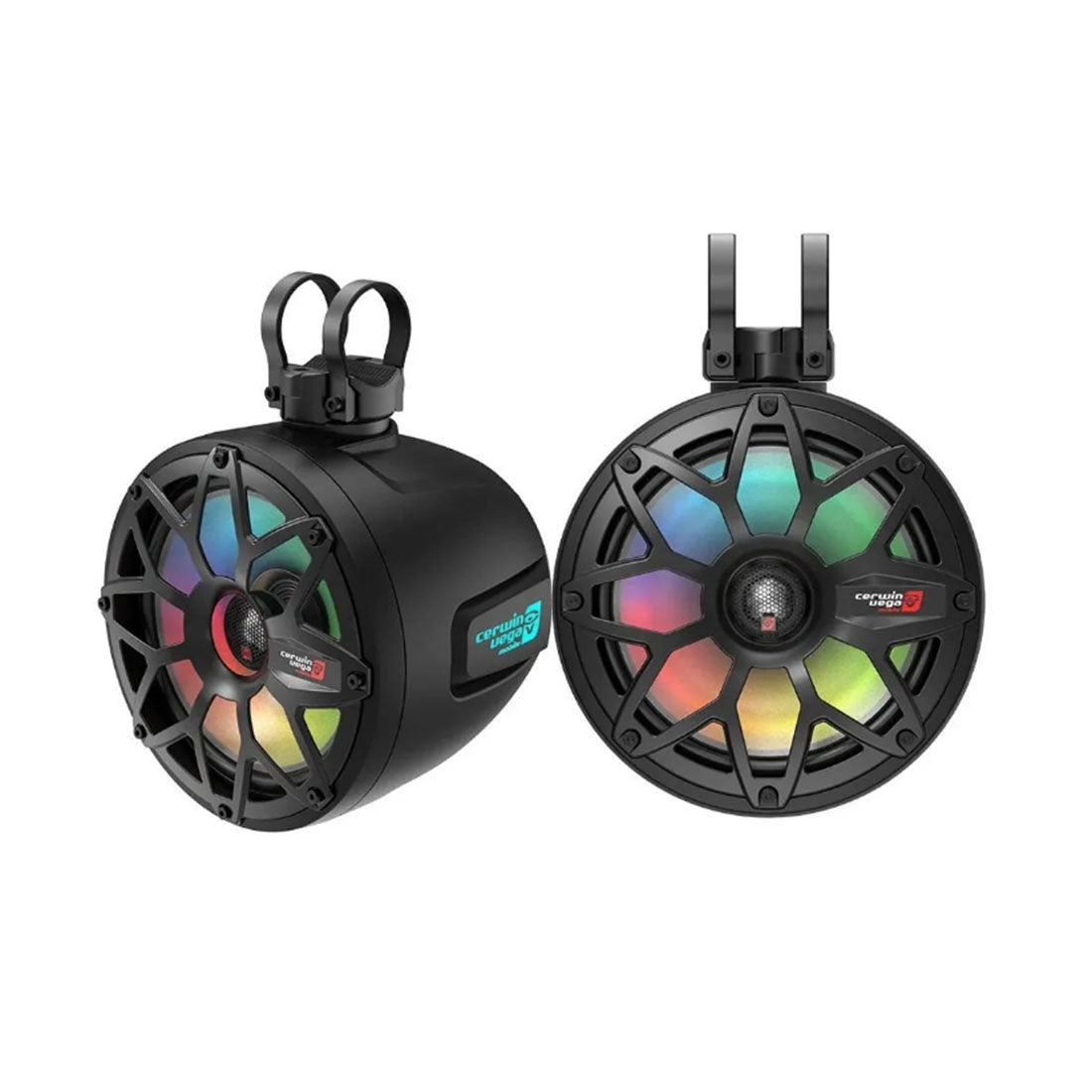 Cerwin Vega SH8F4B 8" 2-Way Coaxial Marine Speakers with LED Lights - Black - Pair