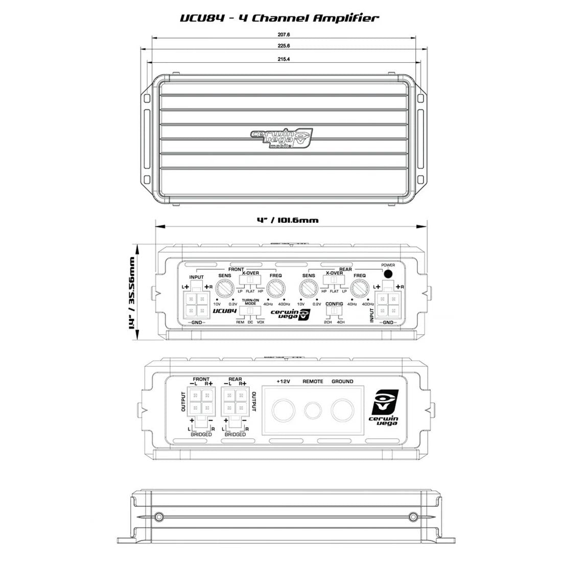 Cerwin Vega VCU84 VEGA Series 4-Channel Full Range Class D Amplifier
