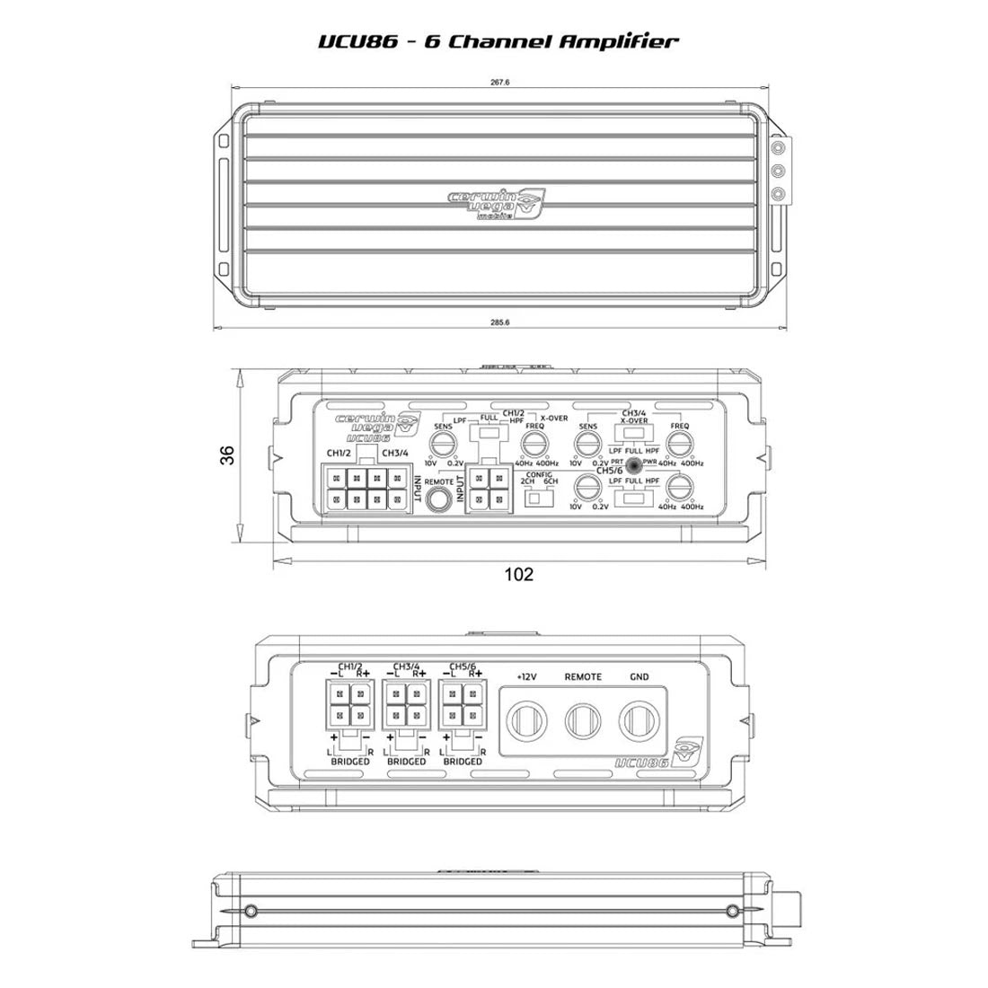 Cerwin Vega VCU86 VEGA Series 6-Channel Full Range Class D Amplifier