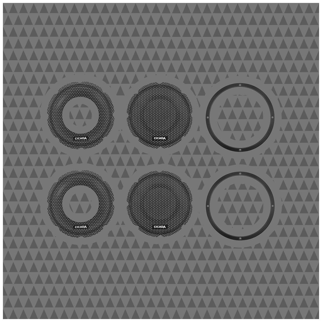 Cicada Audio CBG65F 6.5" Flush Style Grill - Black Aluminum- Pair (CBG65F)