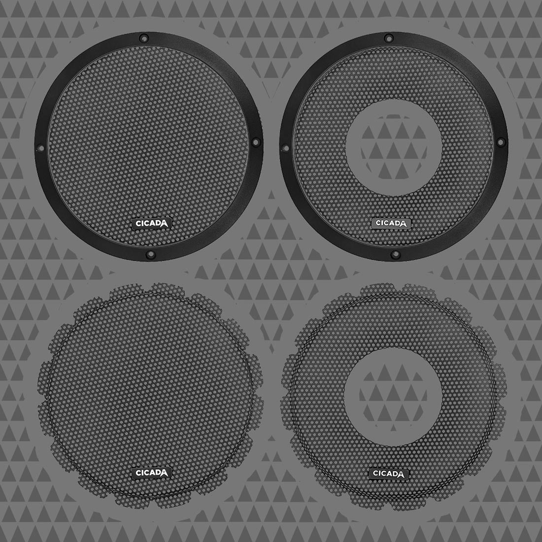 Cicada Audio CBG8F 8" Flush Style Grill - Black Aluminum- Pair