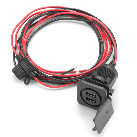 Clarion CMC-USBCHG/2X-PNL Dual USB Charging Jack for Panel-Mounting - #92793