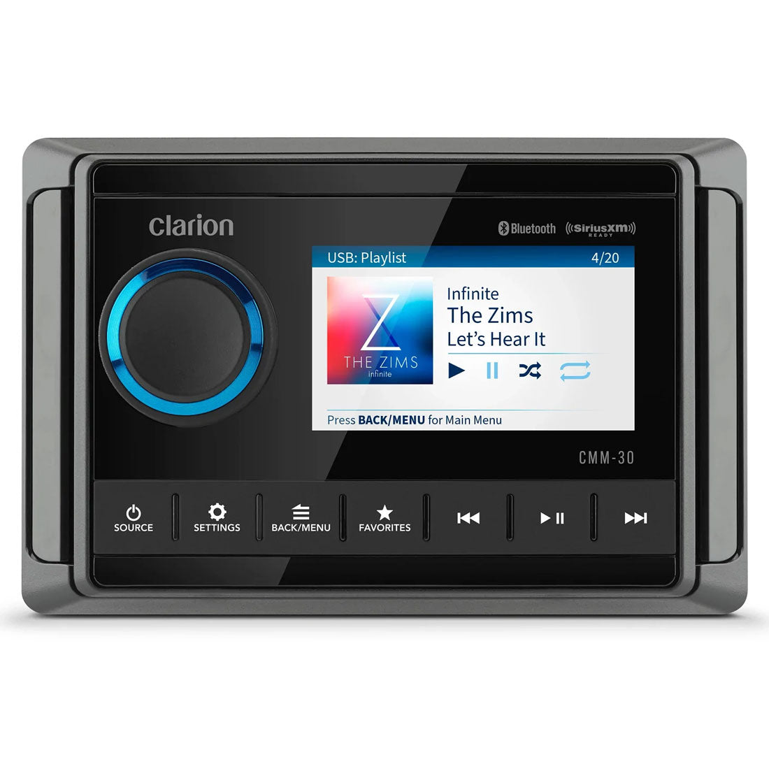Clarion CMM-30 Marine Digital Media Receiver with 3" LCD - #92804