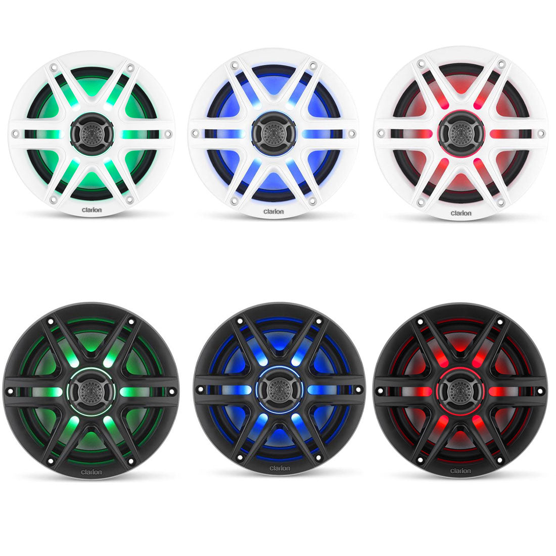Clarion CMS-651RGB-SWB 6.5" 2-Way Marine RGB Speakers - Sport Grilles - #92611