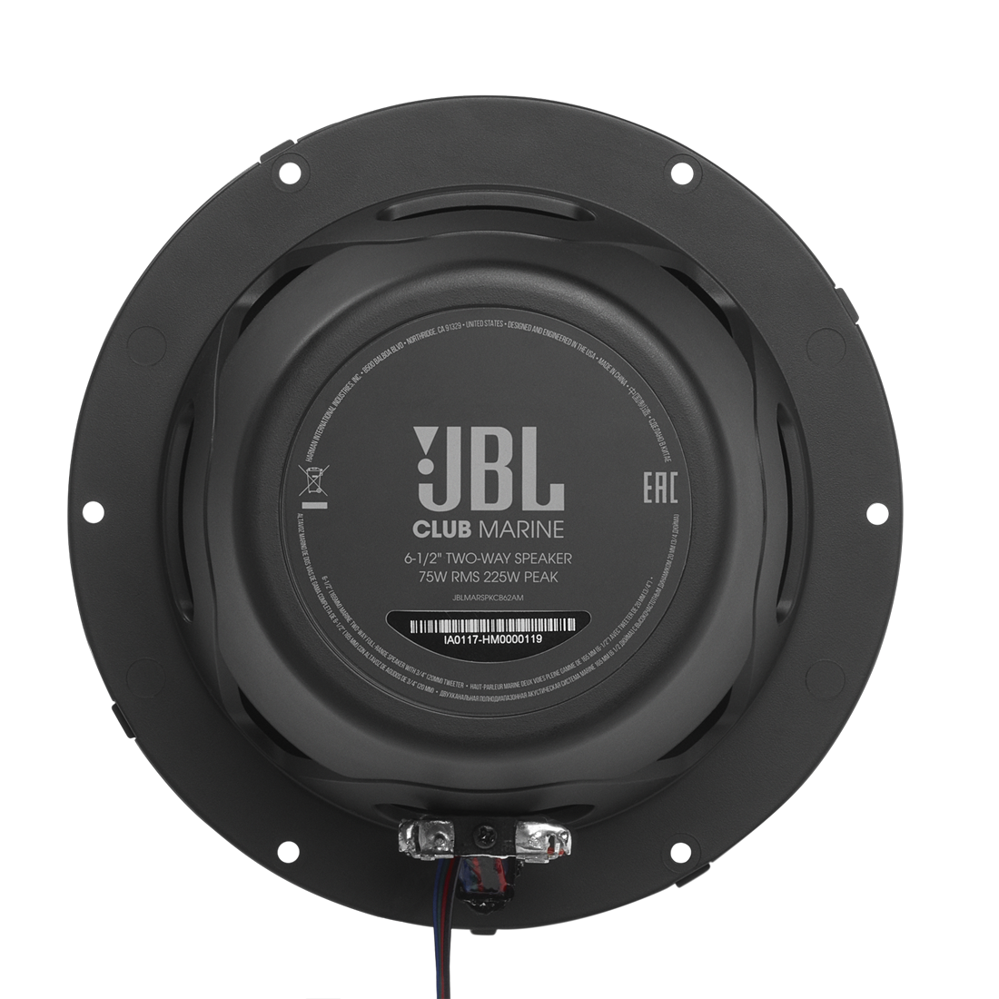 JBL Club Marine 62 6.5" 2-Way Marine Speakers with RGB Lighting - Pair