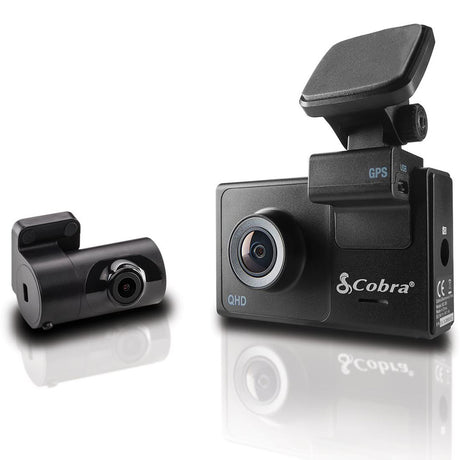 Cobra SC 200D Dual-View Smart Dash Cam, Rear Cam and Hardware (SC200D-HW) – Black