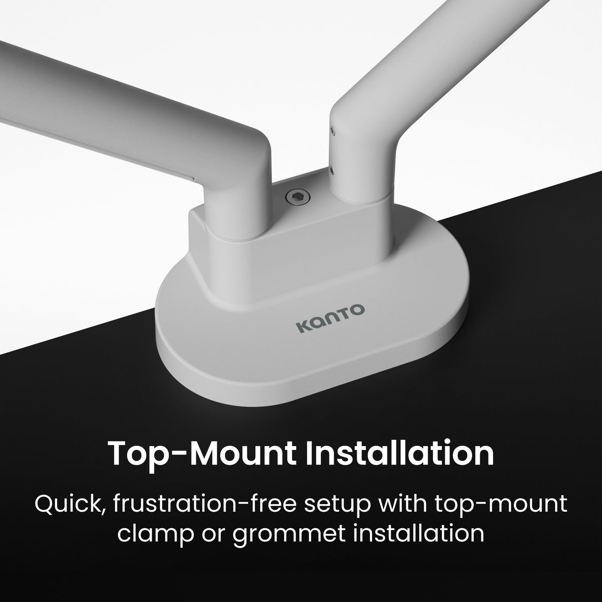 Kanto DM2 Dual Monitor Desktop Mount with Spring-Assisted Height Adjustment - White