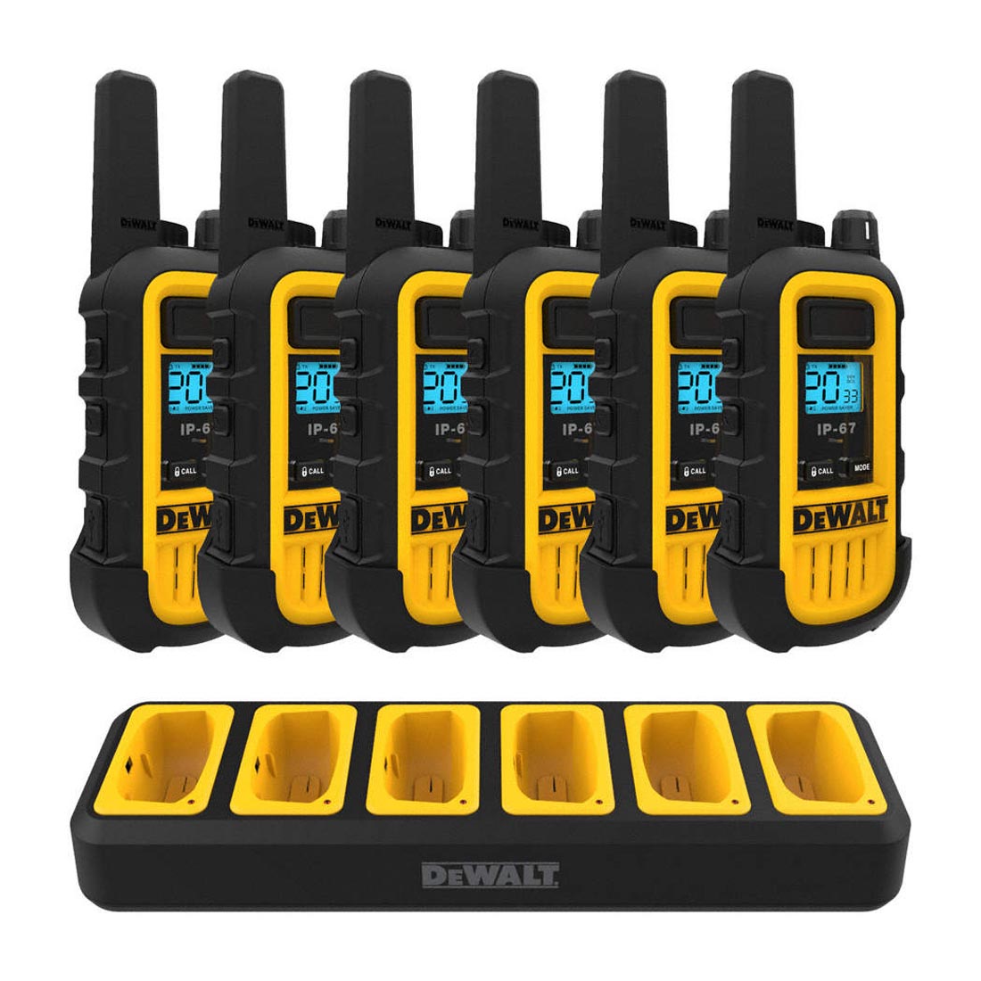 DeWalt 2DXFRS300-BCH6 Heavy Duty 12 DXFRS300 Radios with 2X 6 Port Chargers (2DXFRS300-BCH6)