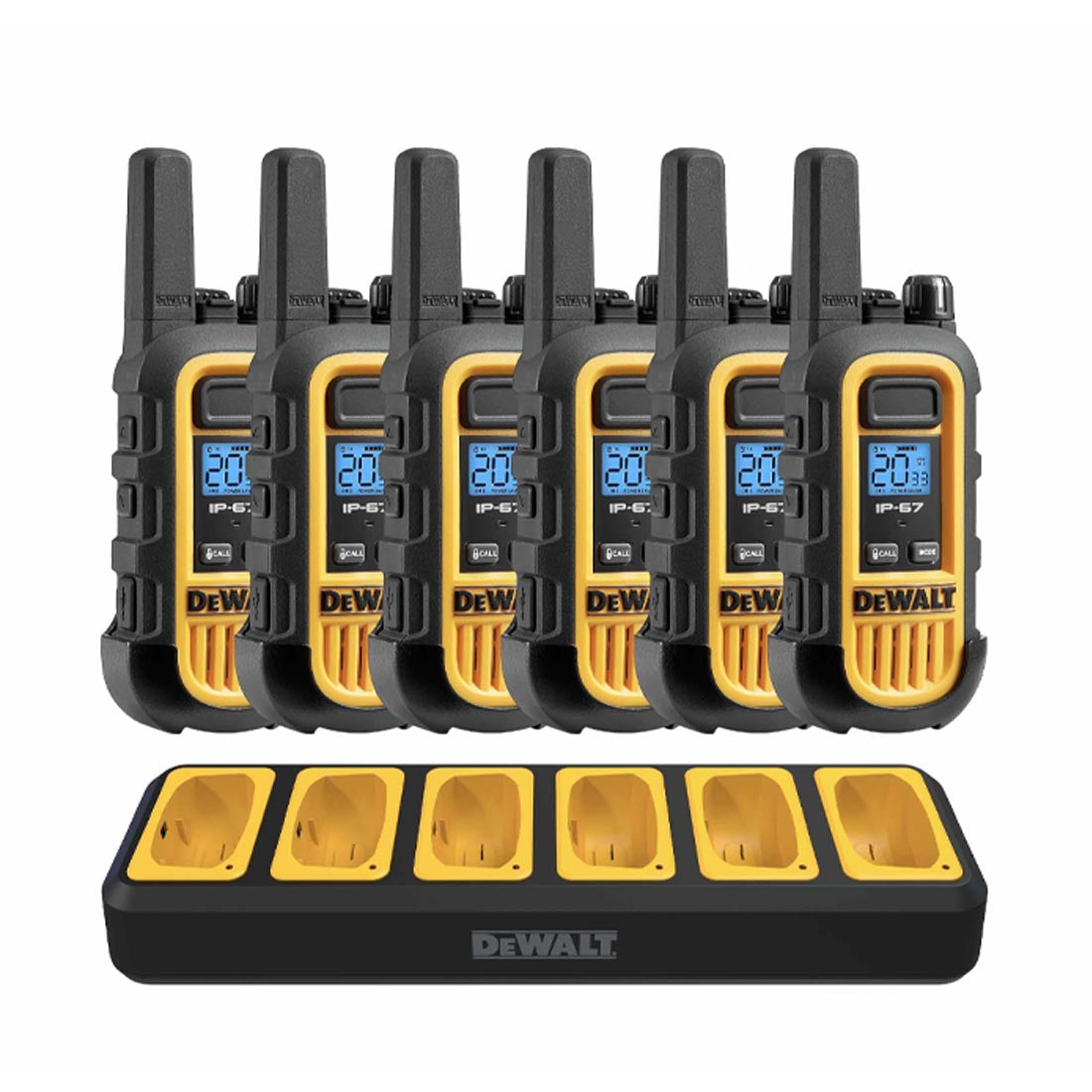 DeWalt 2DXFRS300-BCH6 Heavy Duty 12 DXFRS300 Radios with 2X 6 Port Chargers (2DXFRS300-BCH6)