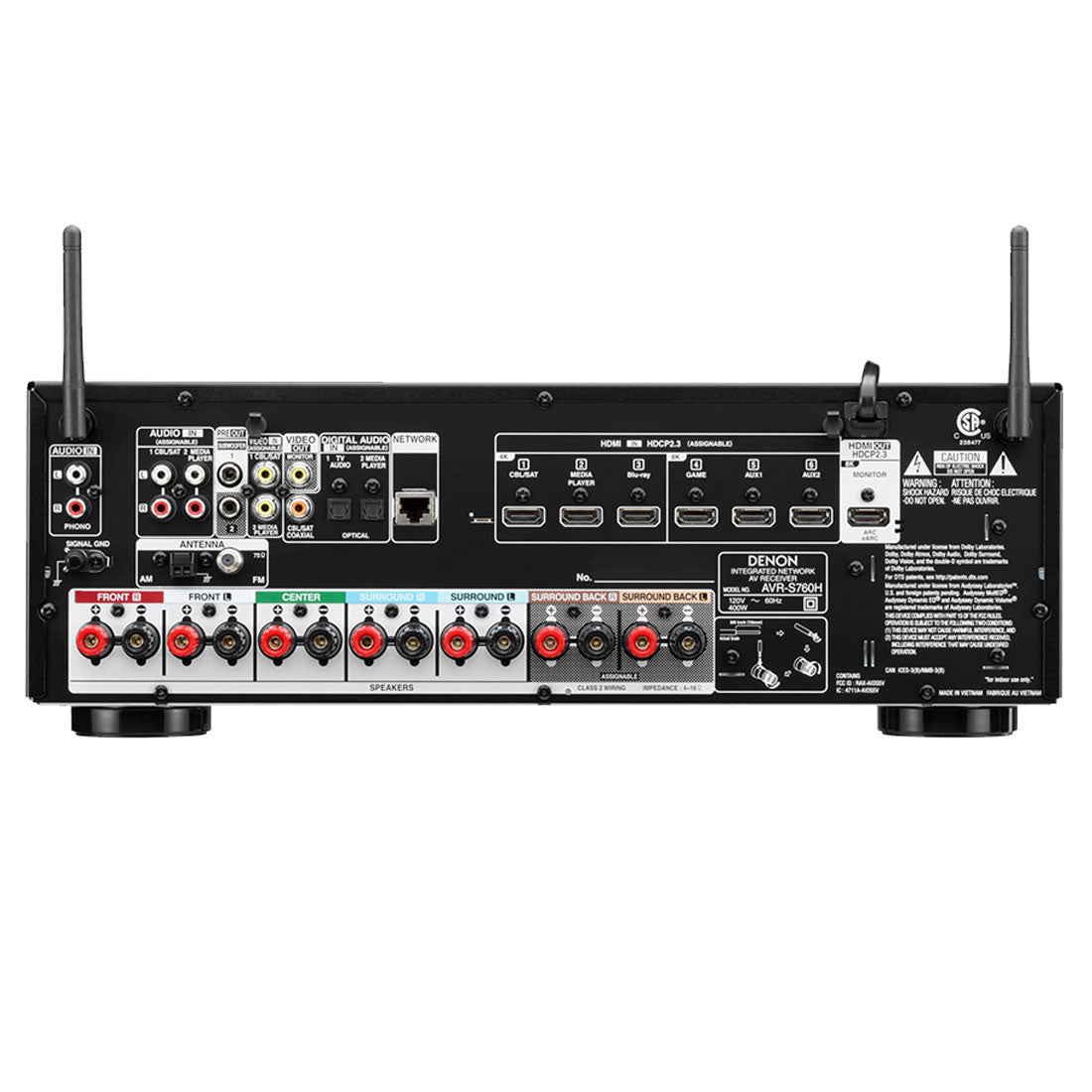 Denon AVR-S760H 7.2 Channel Network A/V Receiver | Magnat MSC252B Center Channel Speaker Bundle