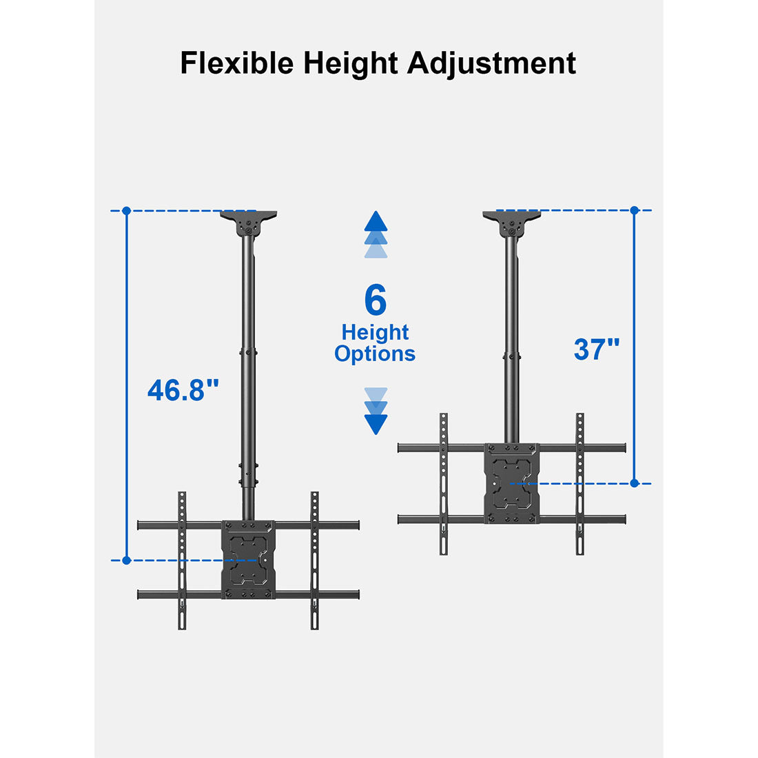 ErgoAV ERMCL1-01B Ceiling Mount for TVs 43″ to 75″