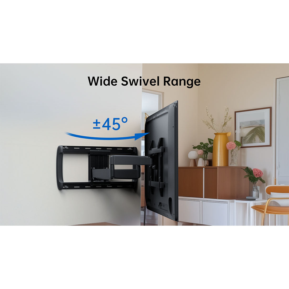 ErgoAV ERMML6-01B Large Motion TV Mount 42″-90″ TVs