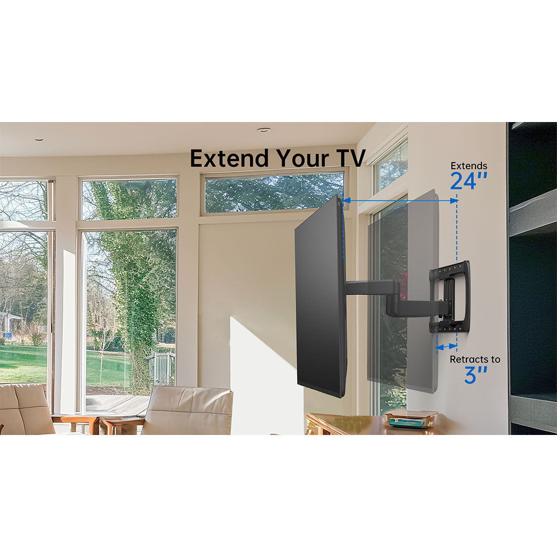 ErgoAV ERMML6-01B Large Motion TV Mount 42″-90″ TVs