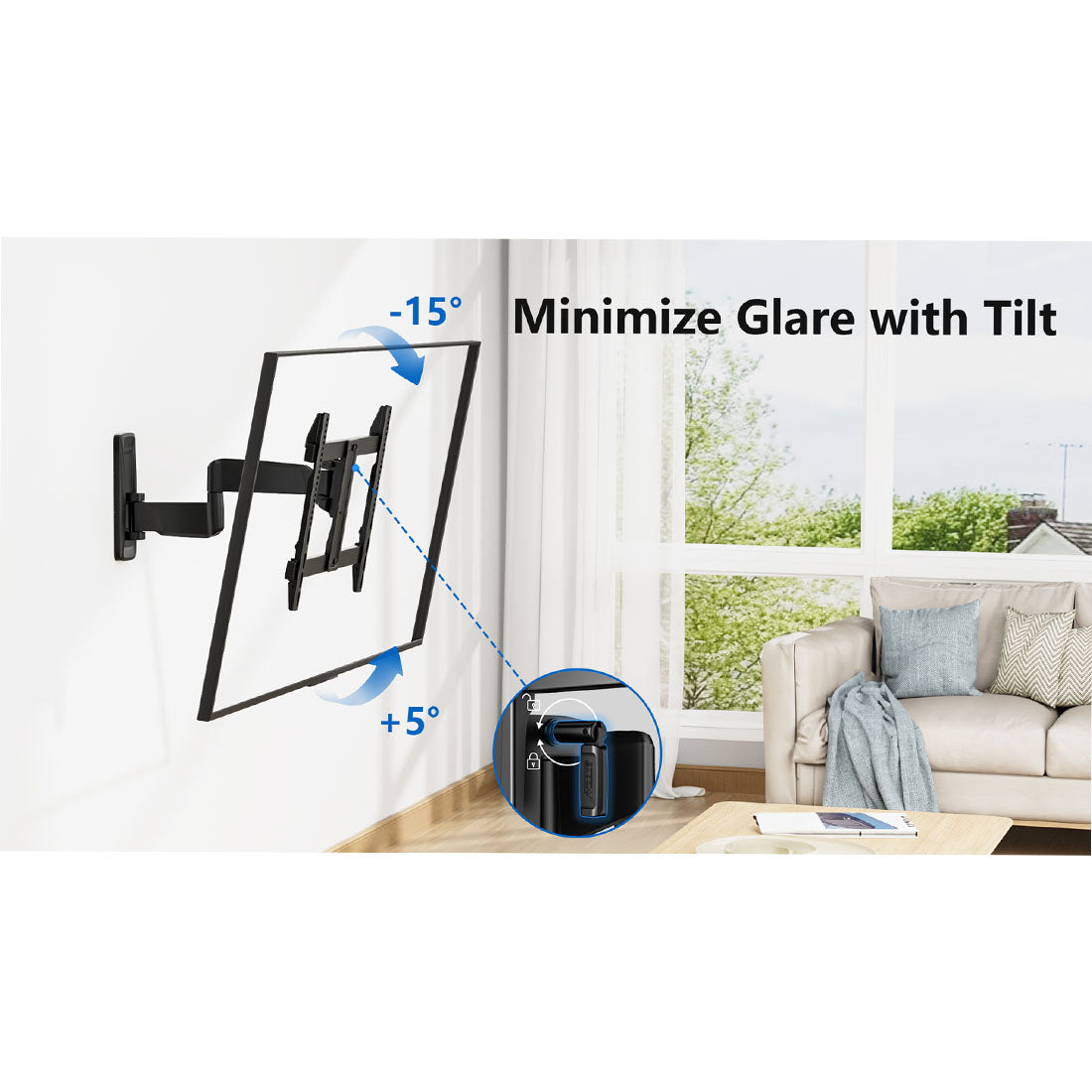 ErgoAV ERMMM9-01B Medium Motion TV Mount 32″-65″ TVs