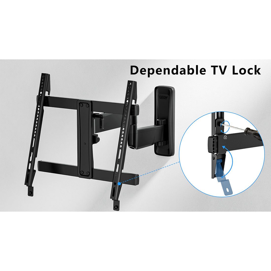 ErgoAV ERMMM9-01B Medium Motion TV Mount 32″-65″ TVs