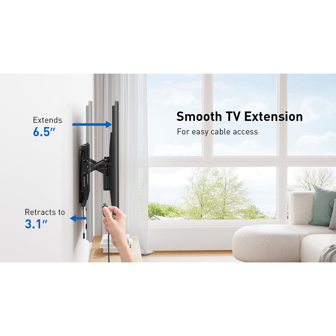 ErgoAV ERMTL7-01B Large Extend & Tilt TV Mount 42″-98″ TVs