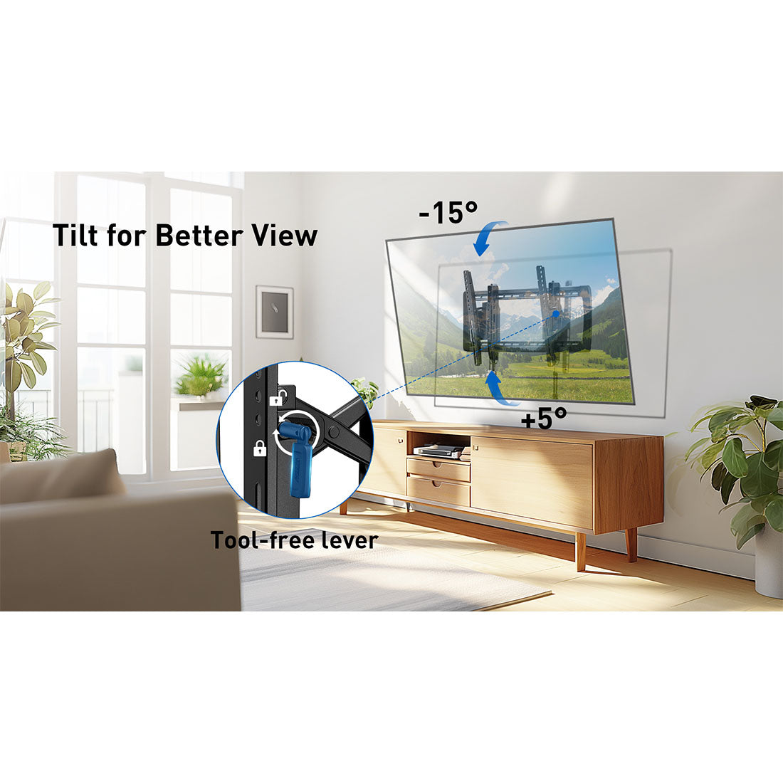 ErgoAV ERMTL7-01B Large Extend & Tilt TV Mount 42″-98″ TVs