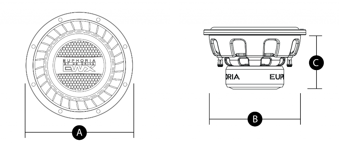 Euphoria EWXPW10D4 10" 500W 4-Ohm DVC Subwoofer (EWXPW10D4)