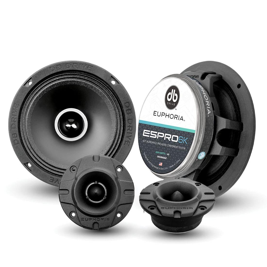 Euphoria E5PRO-6K 6.5" 4 Ohm Shallow Component Speaker System