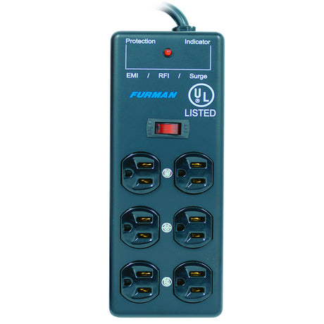 Furman SS-6B 6 Outlet 2×3 Metal Surge Suppressor Strip