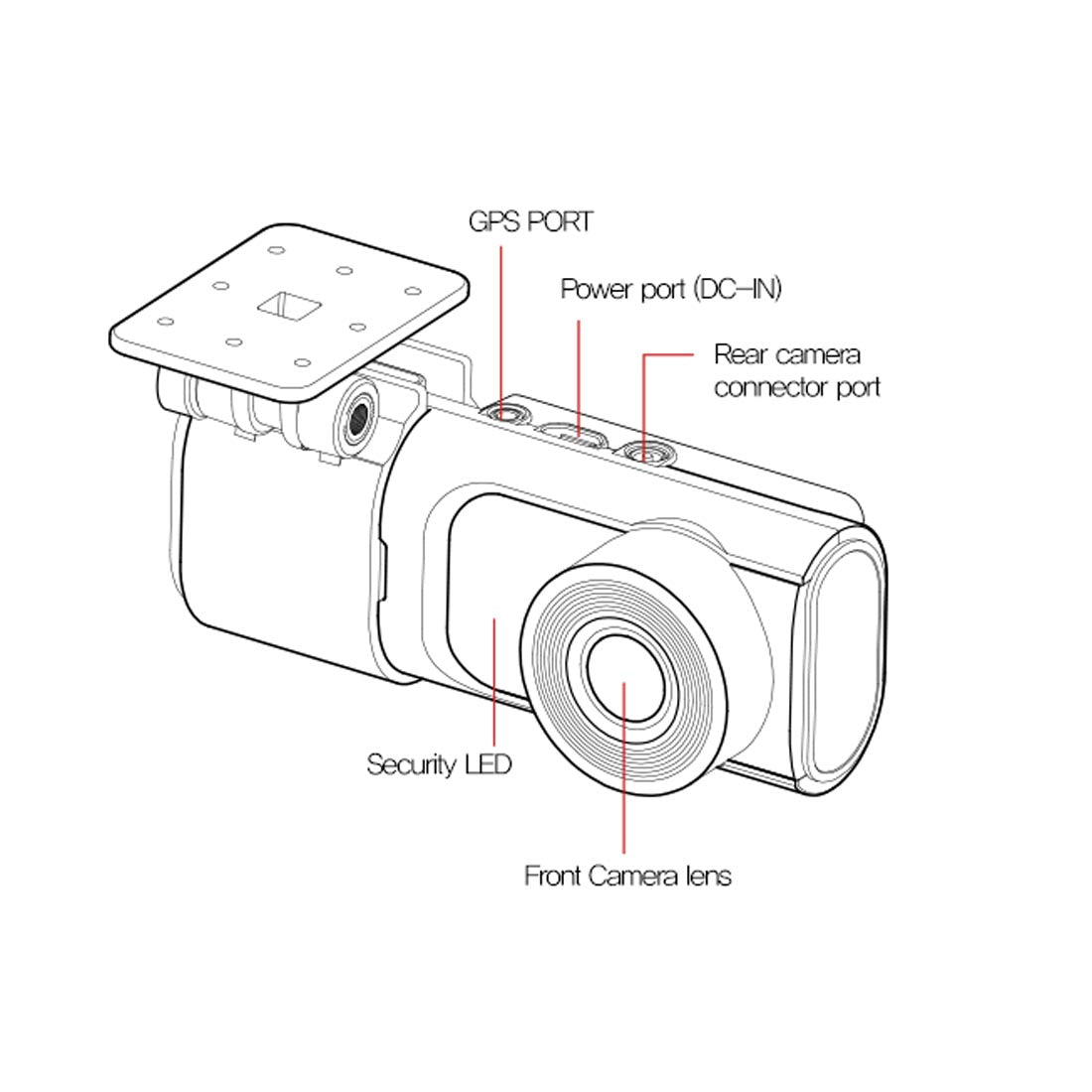 GNET G-ONW 2-Channel 1080p Front & Rear Dash Cam with HDR & 1.9" LCD Screen