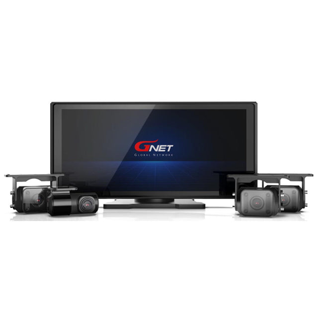 GNET GT9000 4 Channel Dash Camera: 1080p Front, Rear and Side (L/R) Cameras + 10.36" Screen