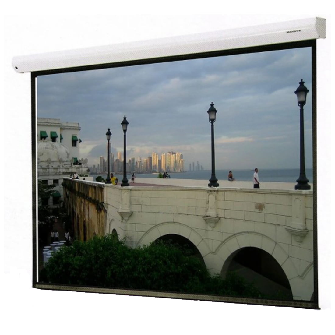Grandview CB-P120 SR 120" Manual Pull-Down Projector Screen – White