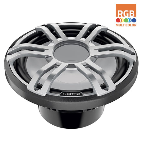 Hertz HMS 12 S4-LD-G 12″ 4-Ohm Marine Sport RGB LED Subwoofer – Gray Sport Grille