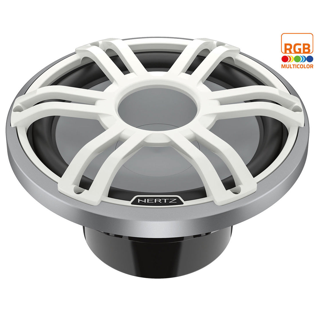 Hertz HMS 12 S4-LD-SW 12″ 4-Ohm Marine Sport RGB LED Subwoofer – White Sport Grille