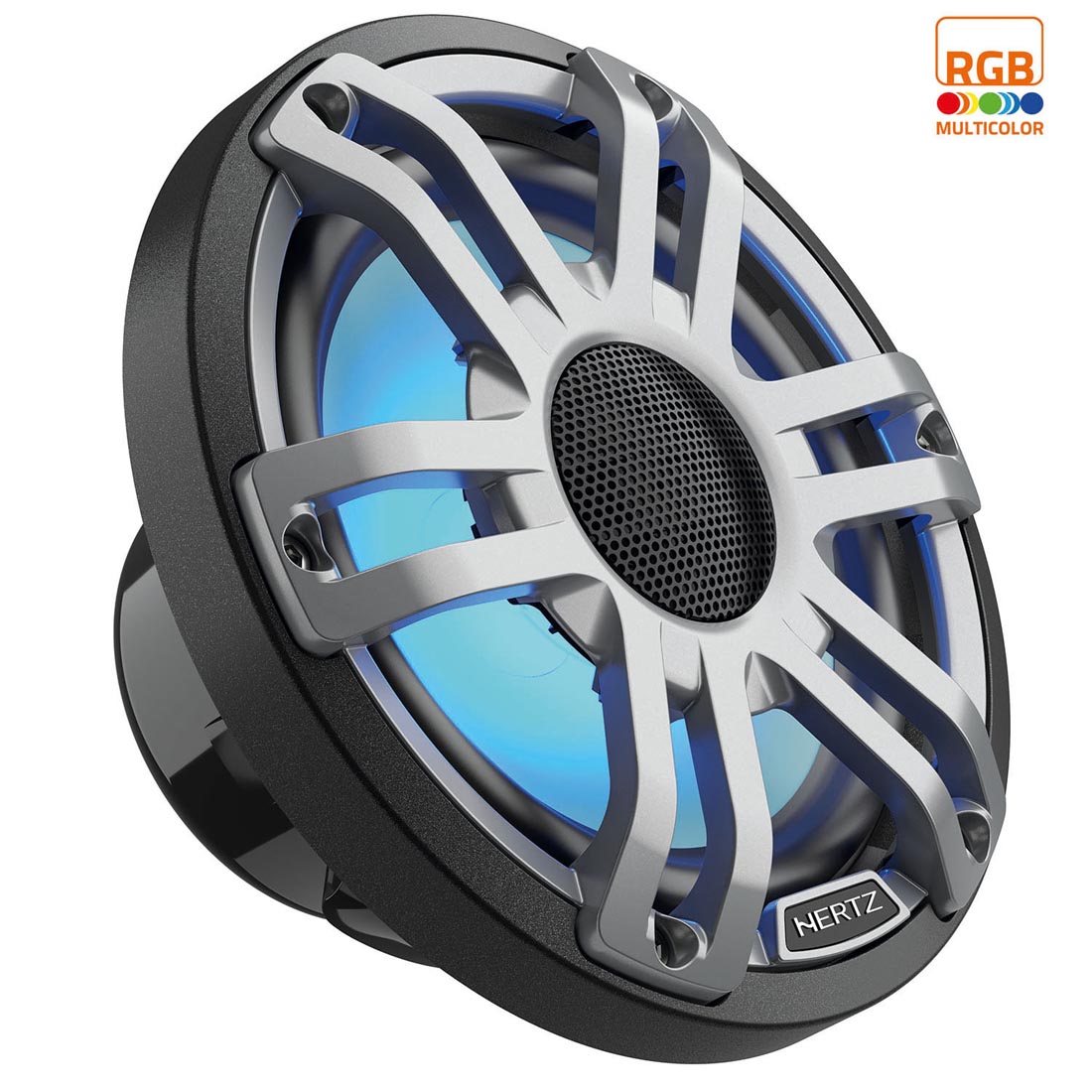 Hertz HMX 6.5 S-LD-G 6.5″ 2-Way Marine Speakers with RGB LED Lighting – Gray
