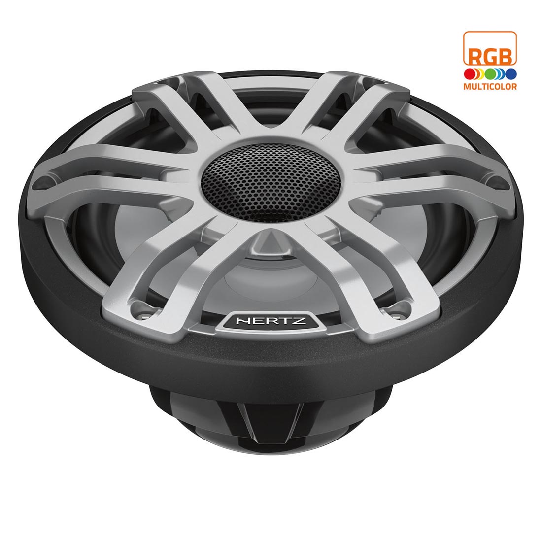 Hertz HMX 6.5 S-LD-G 6.5″ 2-Way Marine Speakers with RGB LED Lighting – Gray