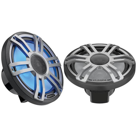 Hertz HMX 8 S-LD-G 8″ 2-Way Marine Speakers with RGB LED Lighting – Gray
