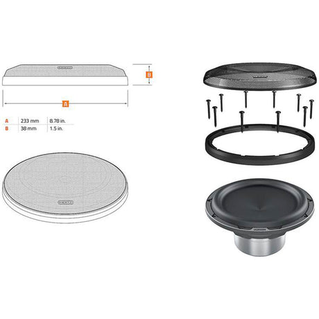 Hertz MG200.3 8" Grille for ML 2000.3 and MG 200.3 Subwoofers