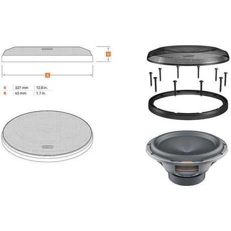 Hertz MG300.3 12" Grille for MP 300 D2/D4.3 and MG 300.3 Subwoofers