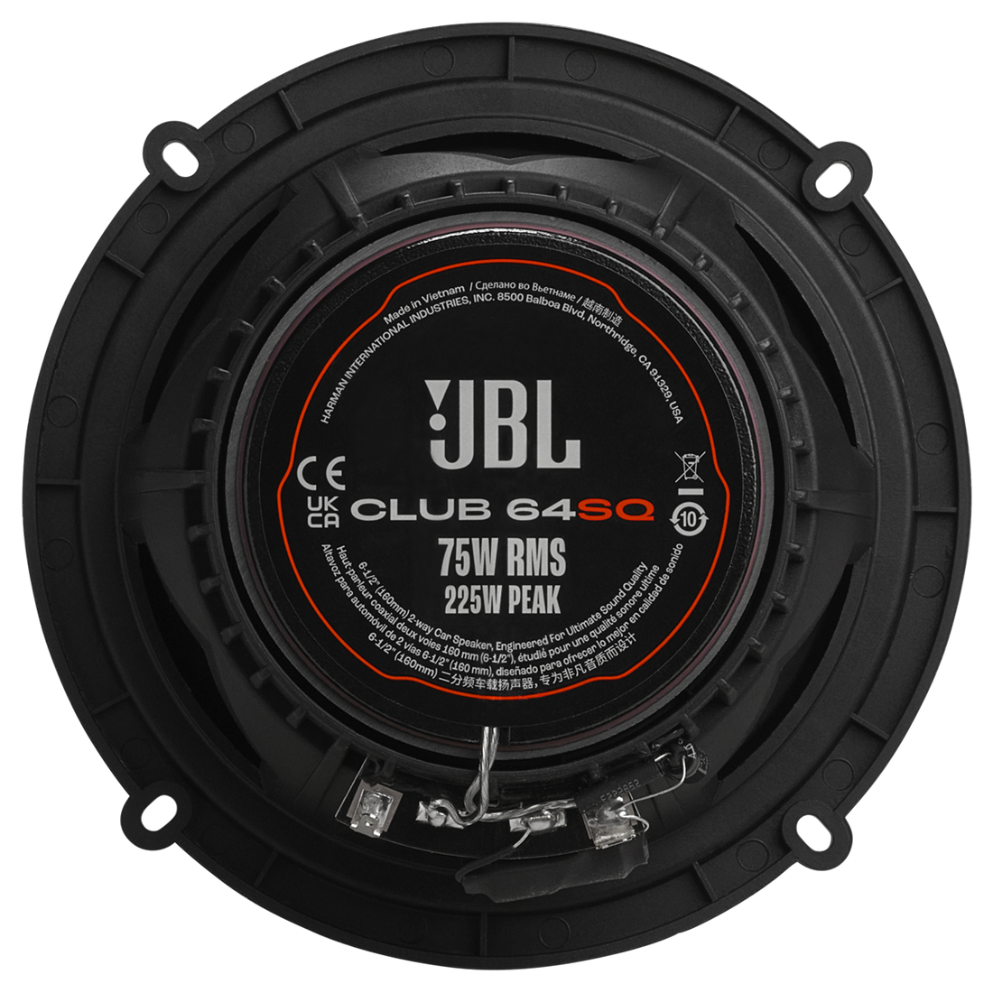 JBL Club 64SQ 6.5" 2-Way Coaxial Car Speakers With Carbon-Fiber Woofer - Pair