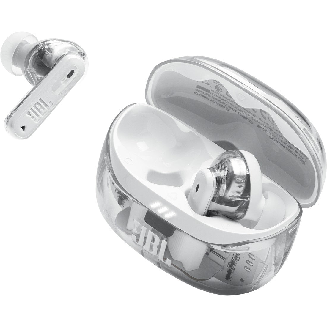 JBL Tune Beam 2 Ghost Edition - Ghost White - True Wireless Noise Cancelling Earbuds - Detailshot 2