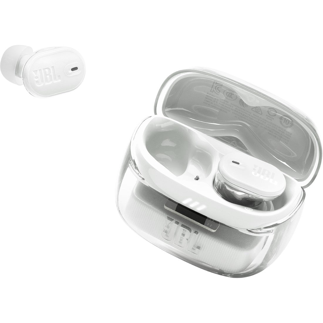 JBL Tune Buds 2 Ghost Edition - Ghost White - True Wireless Noise Cancelling Earbuds - Detailshot 2