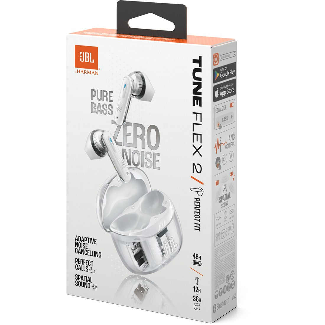 JBL Tune Flex 2 Ghost Edition - Ghost White - True Wireless Noise Cancelling Earbuds - Detailshot 15