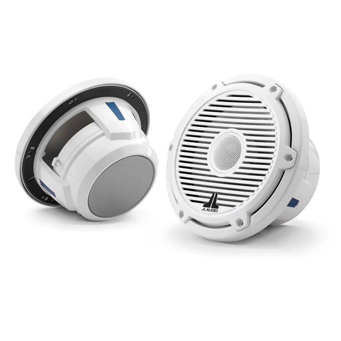 JL Audio M6-770X-C-3Gw 7.7" Marine Coaxial Speakers with Gloss White Classic Grille and Mesh Tweeter - Pair - #93688 (M6770XC3Gw)