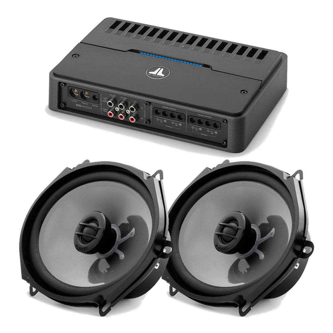 JL Audio RD400/4 4 Ch. Amplifier | C2-570X 5×7" Coaxial Speakers - Bundle - #98621 | #99614