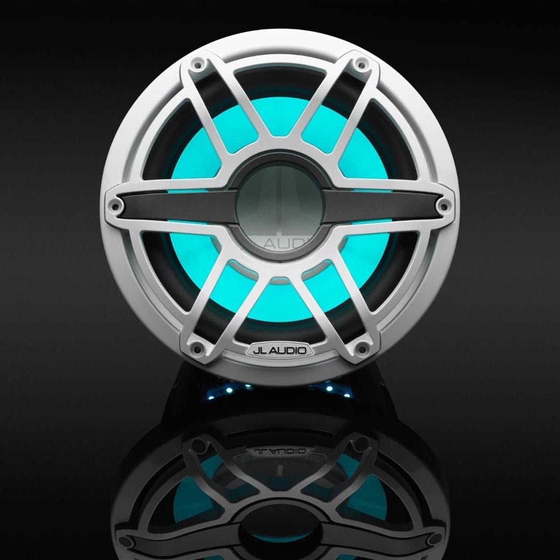 JL Audio M6-10W-S-GwGw-i-4 M6 Series 10" LED Light Marine Subwoofer - White Sport – #93645