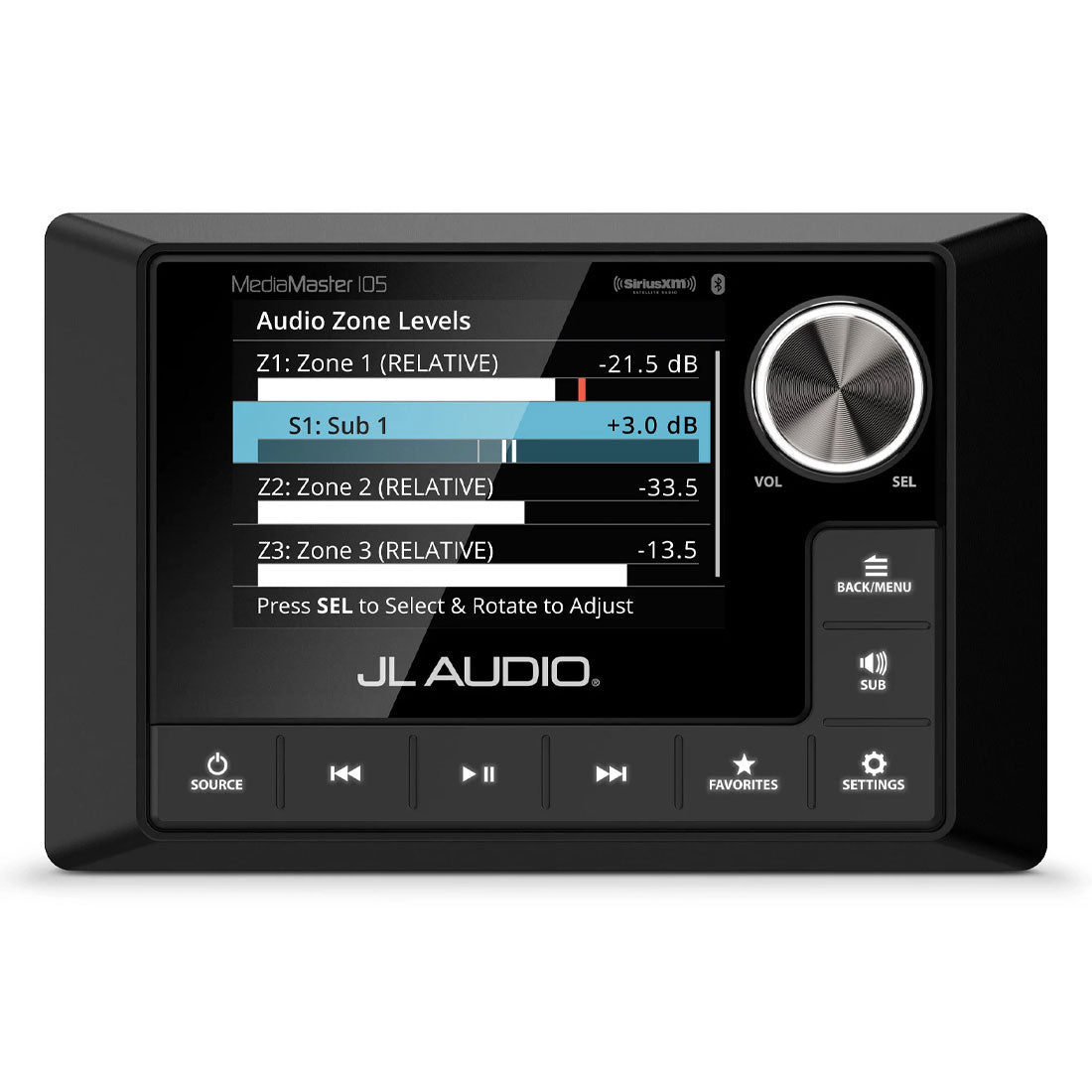 JL Audio MM105 Weatherproof Source Unit with Full-Color LCD Display – #99930