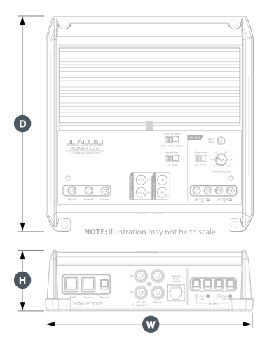 JL Audio XDM200/2 Dimensions