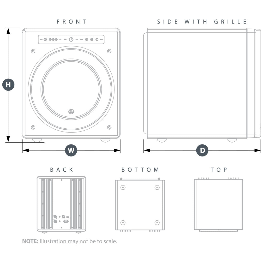 JL Home Audio F113V2-GLOSS Dimensions
