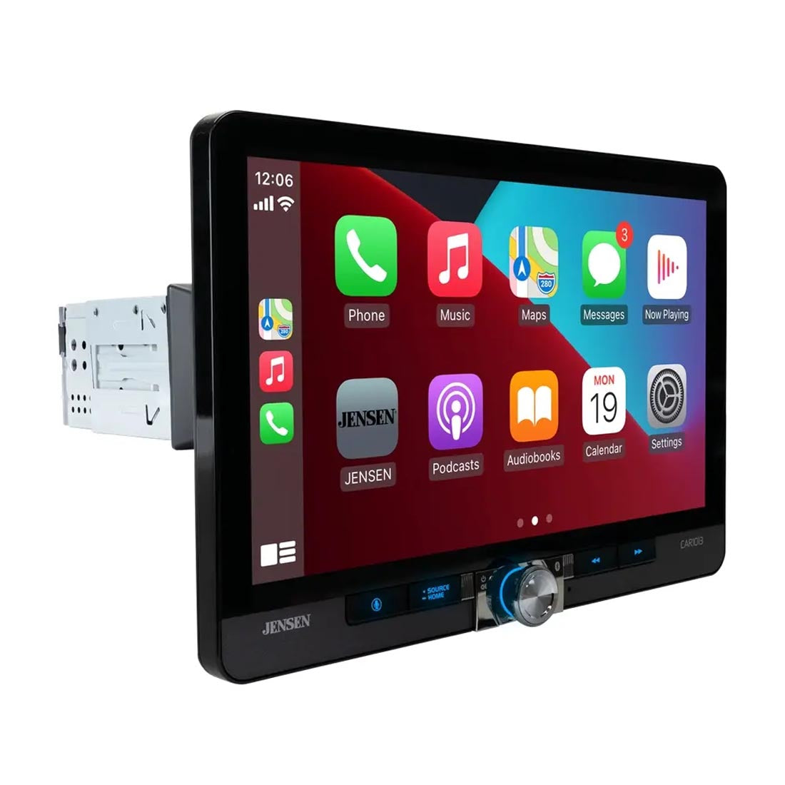 Jensen CAR1013 10.1" Floating Digital Mechless Multimedia Receiver with Apple CarPlay and Android Auto