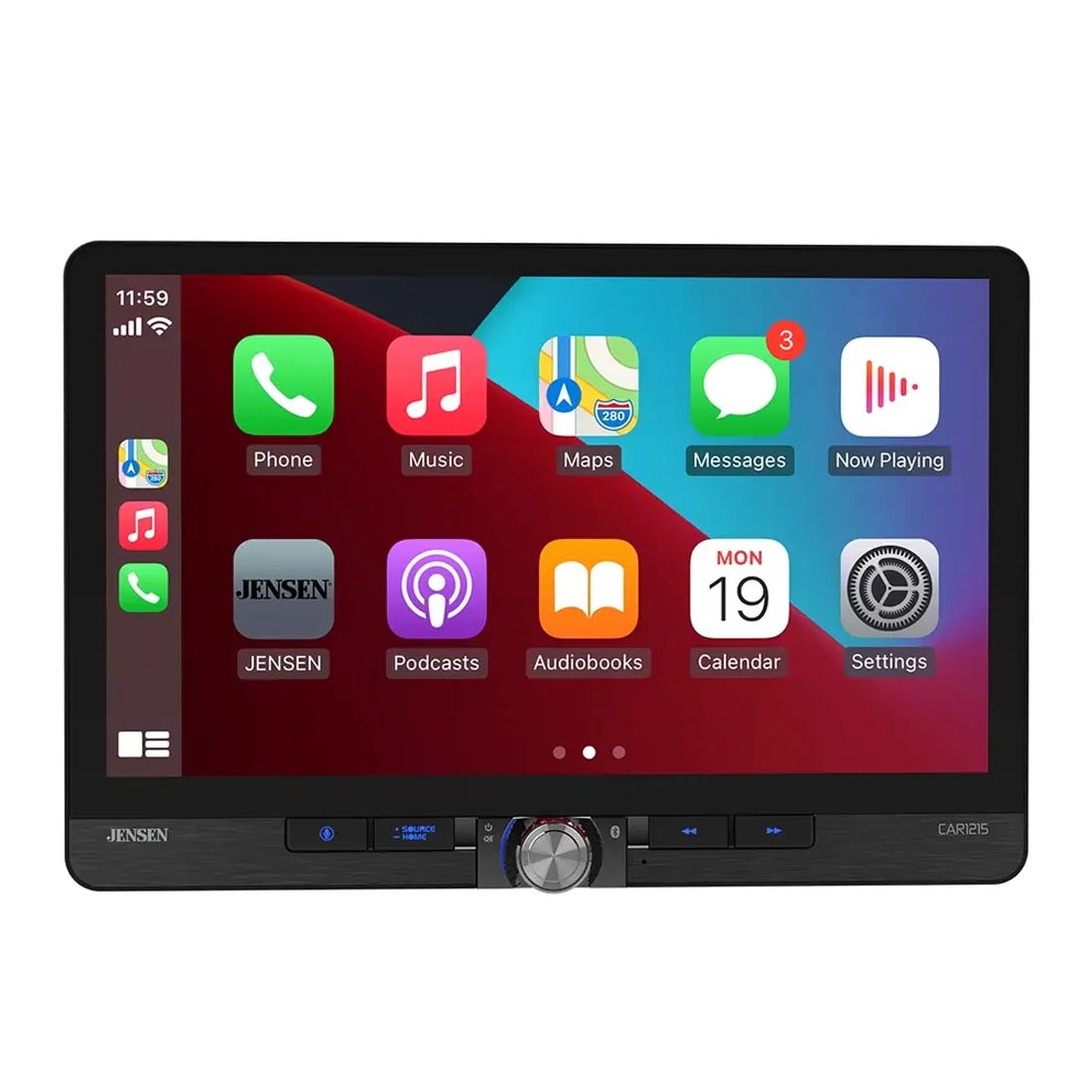 Jensen CAR1215 11.6" Floating Digital Mechless Multimedia Receiver with Apple CarPlay and Android Auto