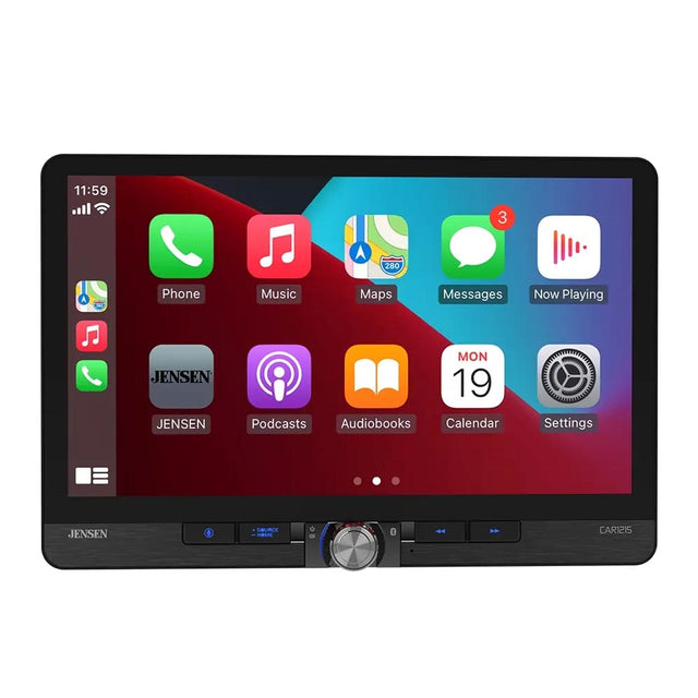 Jensen CAR1215 11.6" Floating Digital Mechless Multimedia Receiver with Apple CarPlay and Android Auto