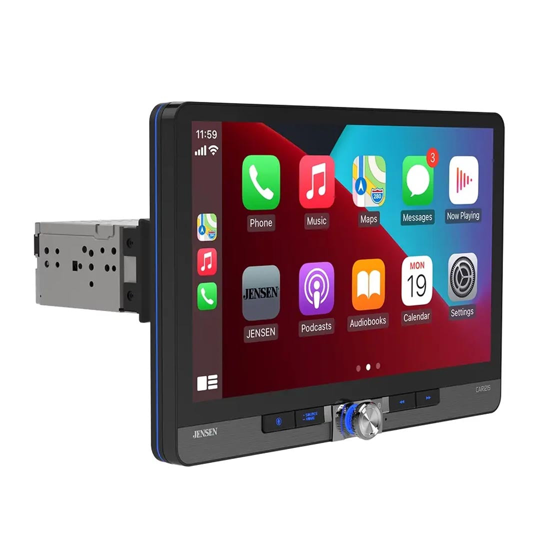 Jensen CAR1215 11.6" Floating Digital Mechless Multimedia Receiver with Apple CarPlay and Android Auto
