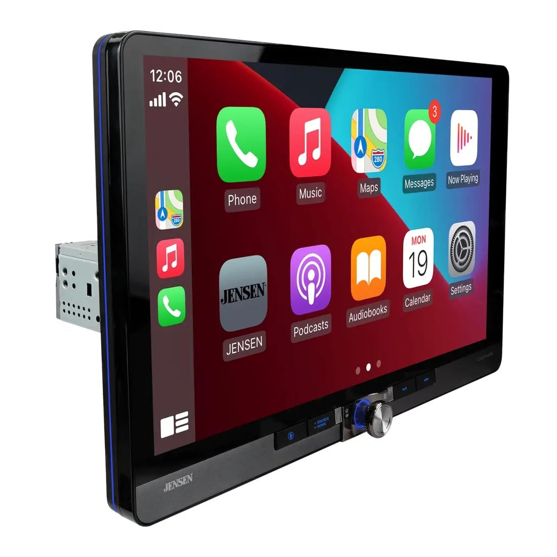 Jensen CAR1415 14" Floating Digital Mechless Multimedia Receiver with Apple CarPlay and Android Auto