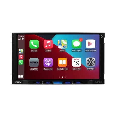 Jensen CAR710-4 7" Double DIN Digital Mechless Multimedia Receiver with Apple CarPlay and Android Auto
